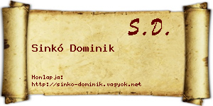 Sinkó Dominik névjegykártya